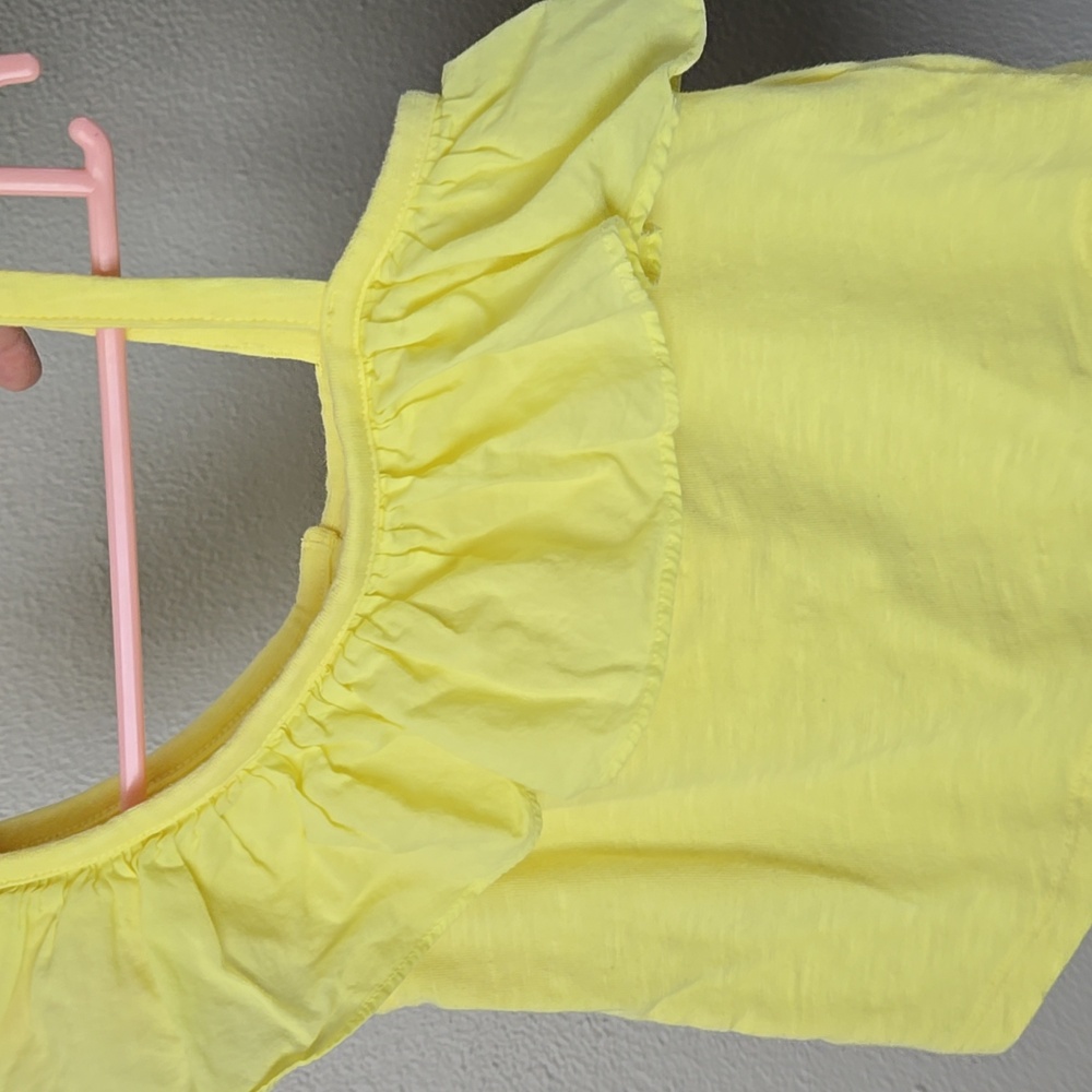 Yellow Ruffled Kids Top , - Picture 4 of 5